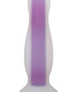 Luminous Silicone Glow-In-The-Dark Butt Plug - Medium - Purple