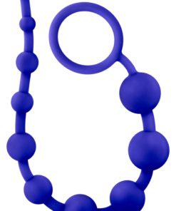Luxe Silicone 10 Anal Beads - Indigo