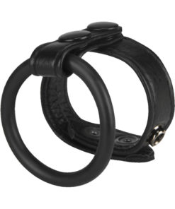 Macho Supreme Stamina Snap On Silicone Duo Ring Cock Ring - Black