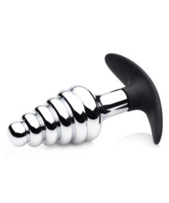 Master Series Dark Hive Metal and Silicone Anal Plug - Silver