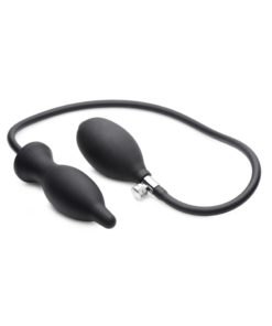 Master Series Dark Inflator Inflatable Silicone Anal Plug - Black