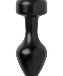 Master Series Spade Petite Jewel Aluminum Anal Plug  - Black