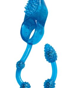 Maxx Gear Vibrating Cock Ring and Anal Beads - Blue