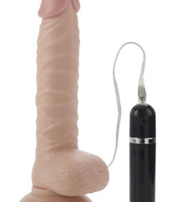 Mr Just Right Vibrating Dildo with Bullet 6.25in - Vanilla
