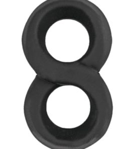 My Cockring Figure Eight Silicone Cock and Scrotum Ring - Black