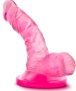 Naturally Yours Mini Dildo With Balls 4.75in - Pink
