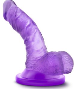 Naturally Yours Mini Dildo With Balls 4.75in - Purple