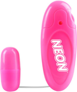 Neon Mega Bullet Vibrator With Remote Control - Pink