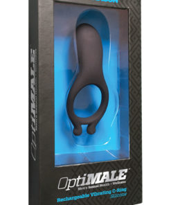OptiMALE Rechargeable Silicone Vibrating C-Ring - Black