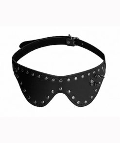 Ouch! Skulls And Bones Skulled Spiked And Studded Eye Mask - Black