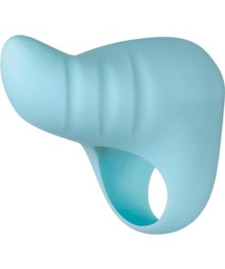 Pinkie Promise Rechargeable Silicone Finger Massager with Clitoral Stimulation - Aqua