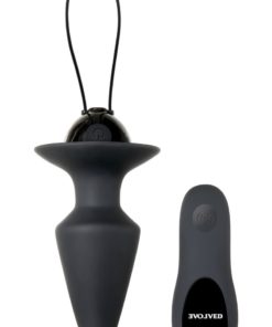 Plug and Play Rechargeable Silicone Anal Plug With Remote Control - Black
