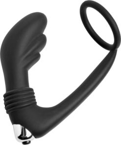 Prostatic Play Nova Silicone Cock Ring and Prostate Vibe - Black