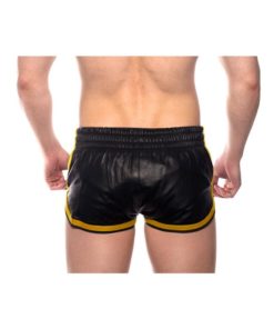 Prowler Red Leather Sport Shorts - 2XLarge - Balck/Yellow