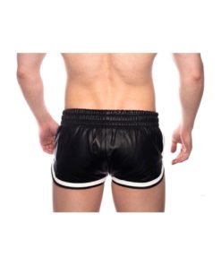 Prowler Red Leather Sport Shorts - 3XLarge - Black/White