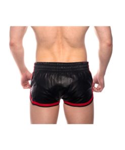 Prowler Red Leather Sport Shorts - Large - Black/Red