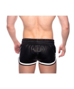 Prowler Red Leather Sport Shorts - XLarge - Black/White