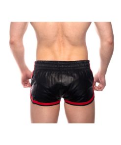 Prowler Red Leather Sport Shorts - XSmall - Black/Red