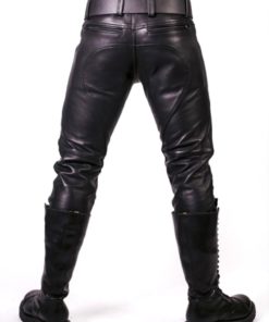 Prowler Red Prowler Leather Jeans 34in - Black