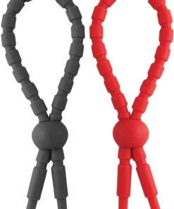 Ram Ultra Clinchers Silicone Cock Rings (2 Each Per Pack) - Black/Red