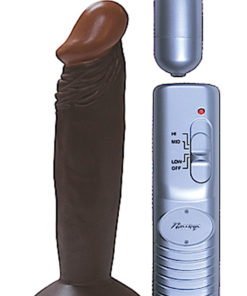 Real Skin All American Afro American Whoppers Vibrating Dildo 6in - Chocolate