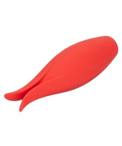Red Hot Fury Rechargeable Silicone Vibrator With Clitoral Stimulation - Red