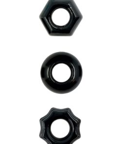 Renegade Chubbies Super Stretchable Cock Rings (Set of 3) - Black