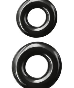 Renegade Double Stack Super Stretchable Cock Rings (Set of 2) - Black