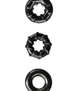 Renegade Dyno Rings Super Stretchable Cock Rings (Set of 3) - Black