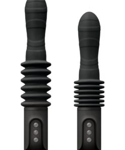 Renegade Rechargeable Deep Stroker Silicone Thrusting Vibrating Wand Massager - Black