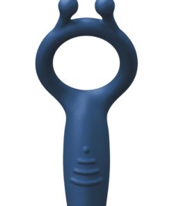 Renegade Rechargeable Silicone Vibrating Explorer Cock Ring - Blue