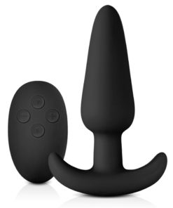 Renegade Rumble Rechargeable Silicone Anal Plug With Remote Control - Black