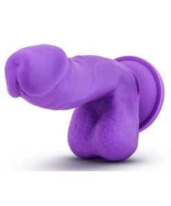 Ruse Juicy Silicone Dildo With Balls 7in - Purple