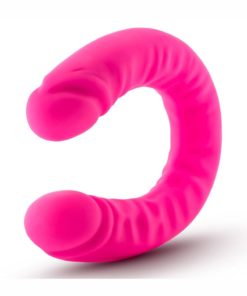 Ruse Silicone Slim Double Dong Dildo 18in - Hot Pink