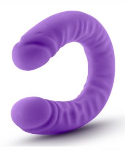 Ruse Silicone Slim Double Dong Dildo 18in - Purple