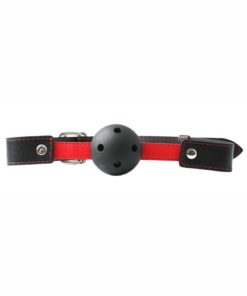Sex and Mischief Hush Ball Gag Adjustable Strap - Black/Red