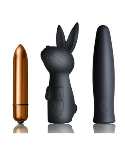 Silhouette Dark Desires Kit Silicone Sleeves and Bullet Vibrator - Black/Copper