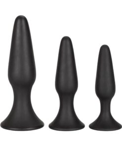 Silicone Anal Trainer Kit Black 3 Sizes