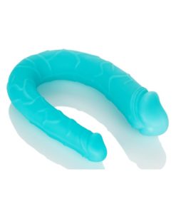 Silicone Double Dong Ac/dc Dong Teal Dual Penetration Non Vibrating Silicone