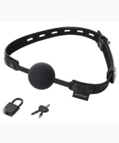 Sincerely Locking Lace Ball Gag Silicone - Black