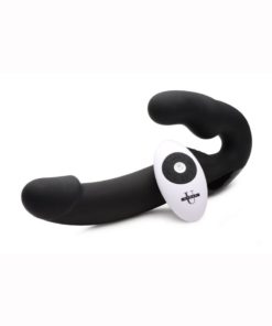 Strap U Urge Rechargeable Silicone Strapless Strap On with Remote Control - Black
