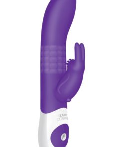 The Beaded Rabbit XL Rechargeable Silicone Vibrator With Rotating Beads - Purple