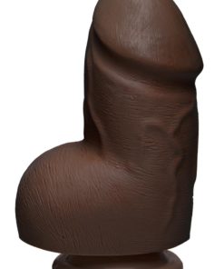The D Fat D Firmskyn Dildo with Balls 6in - Chocolate