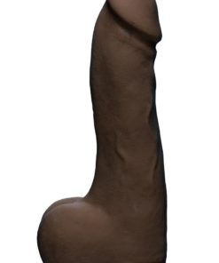 The D Master D Ultraskyn Dildo with Balls 10.5in - Chocolate