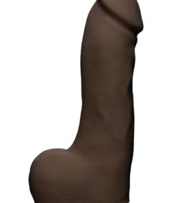 The D Master D Ultraskyn Dildo with Balls 12in - Chocolate