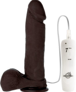 The Realistic Cock Ultraskyn Vibrating Dildo 8in - Chocolate