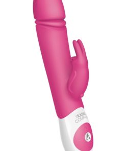 The Thrusting Rabbit Rechargeable Silicone Vibrator With Clitoral Stimulation - Pink
