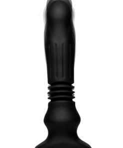 Thunder Plugs Silicone Swelling and Thrusting Plug with Remote Control - Black