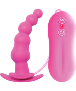 Tinglers Silicone Vibrating Anal Plug With Remote Control - Pink