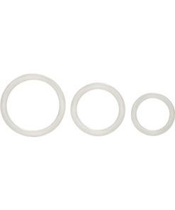 Tri Rings Cock Ring Set (3 Piece Set) - White